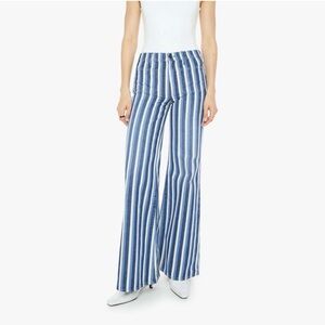 MOTHER Blue and Cream Striped Jeans